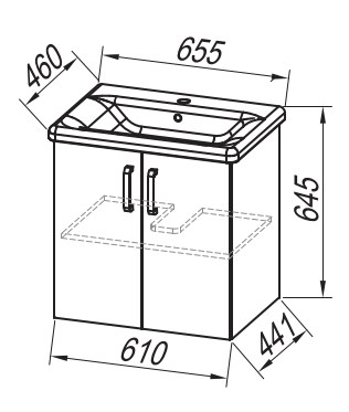 Тумба подвесная Kolpa-san Evelin OUE 65 Gray antracit 573810 Тумба подвесная Kolpa-san Evelin OUE 65 Gray antracit 573810