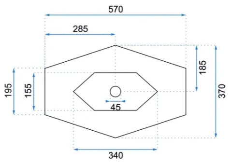 Умывальник Rea Vegas Granit Shiny U5602 Умывальник Rea Vegas Granit Shiny U5602