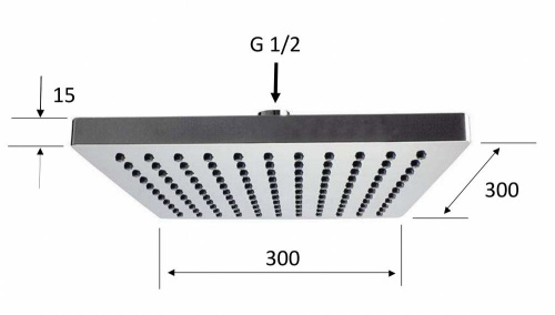 Верхний душ с шарнирным соединением 30 см Remer 356SD30X