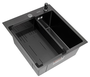 Комплект Arfeka Eco AR мойка 450*500, коландер G, дозатор black