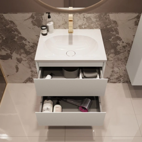 Тумба подвесная Vincea Welle 600 M.White Soft-touch VMC-2WL600MW