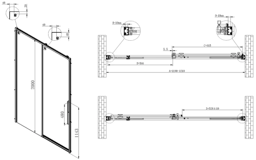 Душевая дверь Vincea Ultima VDS-7UL120CL