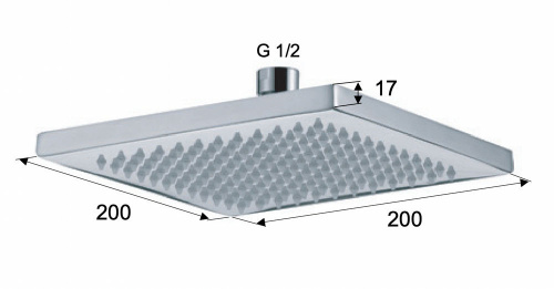 Верхний душ с шарнирным соединением 20 см Remer 359SSDOX, золото глянцевое