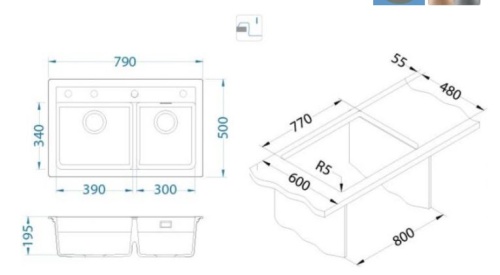 Мойка для кухни Alveus Granital ATROX 50 CONCRETE - G81 1132001