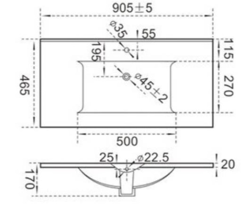 Умывальник CeramaLux 807-90