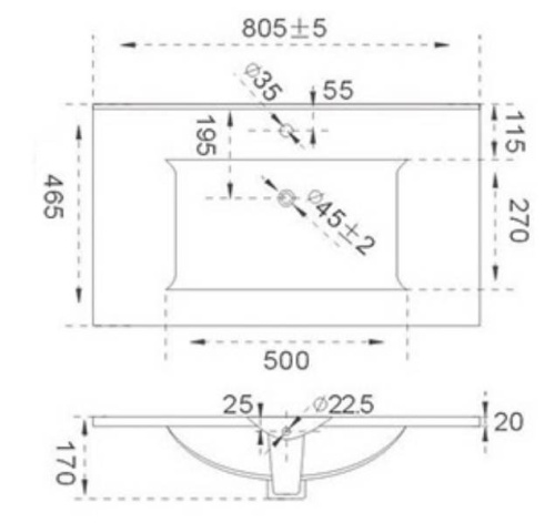Умывальник CeramaLux 807-80