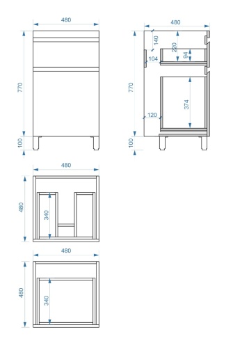 Тумба напольная Vela Каскад 48Н под Kamilla 110 (дуб галифакс табак) TU204815