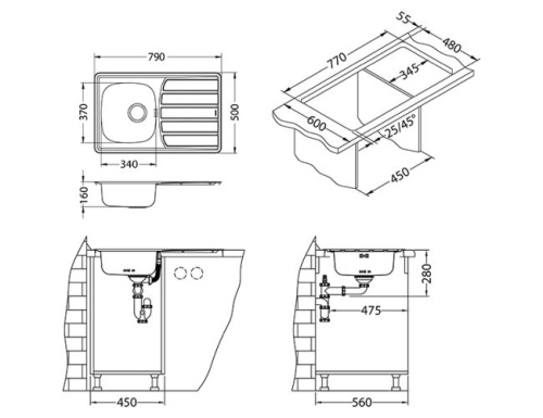 Мойка для кухни Alveus ZOOM 20 LEI-90 790x500 1098939