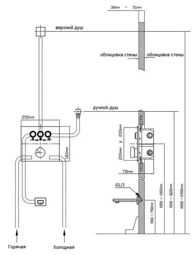 Смеситель для душа Vincea VSCV-431MB
