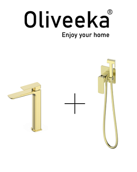 Гигиенический душ со смесителем Oliveeka OL-829003+239003-BG, золотой матовый