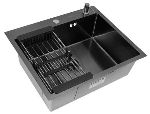 Комплект Arfeka Eco AR мойка 600*500, коландер, дозатор black