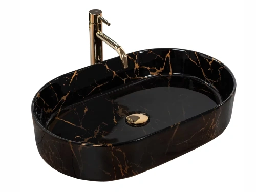 Умывальник Rea Nadia 60 Black Marble Shiny U0539