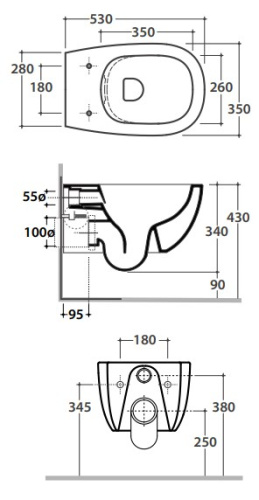 Унитаз подвесной Globo DAILY DNS02BO