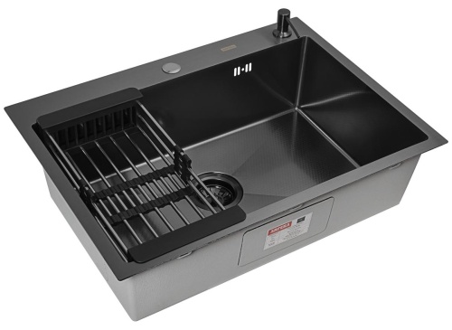 Комплект Arfeka Eco AR мойка 700*500, коландер, дозатор black decor