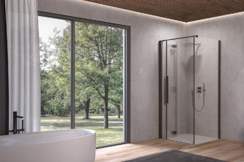 Душевая дверь Kolpa-San Polaris Fold D 90-L black transparent 516260