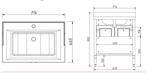 Тумба напольная Caprigo Albion 70 10311-B059
