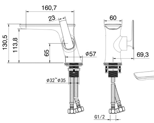 Смеситель для умывальника Vivi Felice 0230