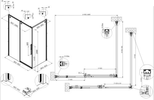 Душевой уголок Vincea Ultima VSR-7UL9010CLGM