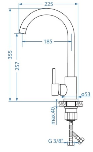 Смеситель для кухни Alveus JANA G91 CARBON 1150782