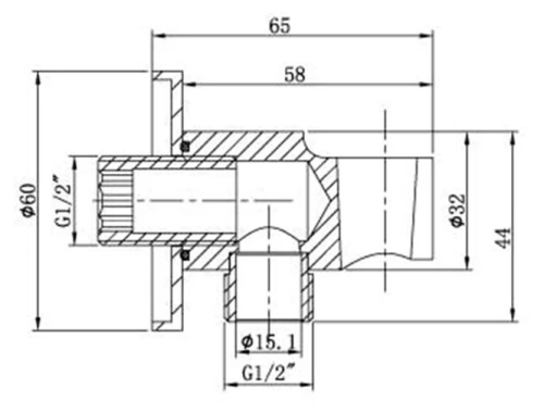 Держатель ручного душа с подводом воды Vincea VSC-31MB