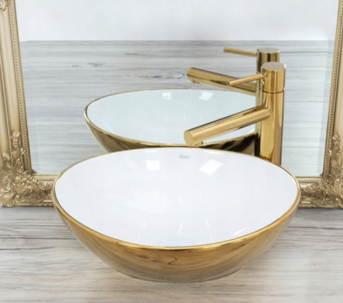 Умывальник Rea Sofia Gold White U0456