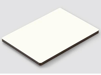 Компакт-плита 800*485 белый матовый с черной кромкой заказ 58СТ