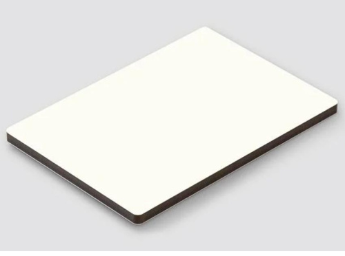 Компакт-плита 1000*485 белый матовый с черной кромкой