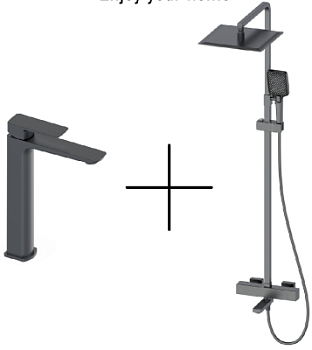 Душевая стойка со смесителем Oliveeka OL-739901+239003-BGМ