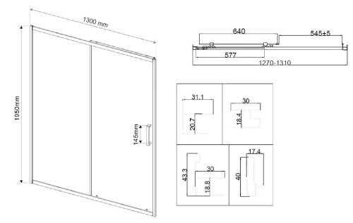 Душевая дверь Vincea City VDS-5CT130MT