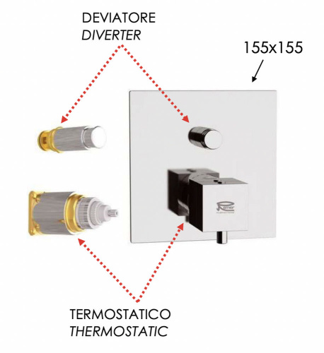 Смеситель для душа Remer Q-Elegance QT09KBDO, золото глянцевое