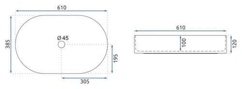 Умывальник Rea Nadia 60 Black Marble Shiny U0539