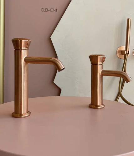 Смеситель для раковины Remer Element ET12RP, медь брашированная
