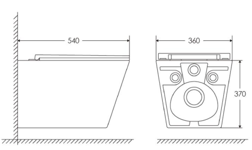 Комплект Oliveeka инсталляция OL-MQ-003 с унитазом OL-6016 и кнопкой OL-E12-BG