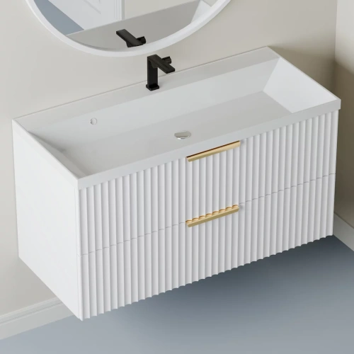 Тумба подвесная Vela Волна 80П под Classica (белый мат) золото хекси TU5873