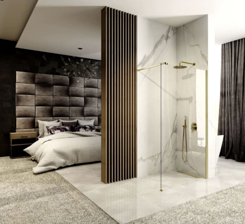 Душевая стенка Rea Aero gold matt 110x195 K9840