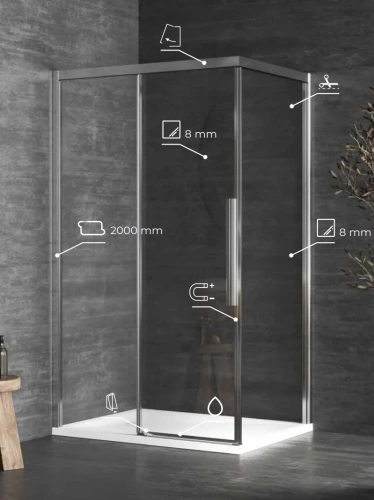 Душевой уголок Kolpa-San Libra DW 120X100-L black transparent 518460