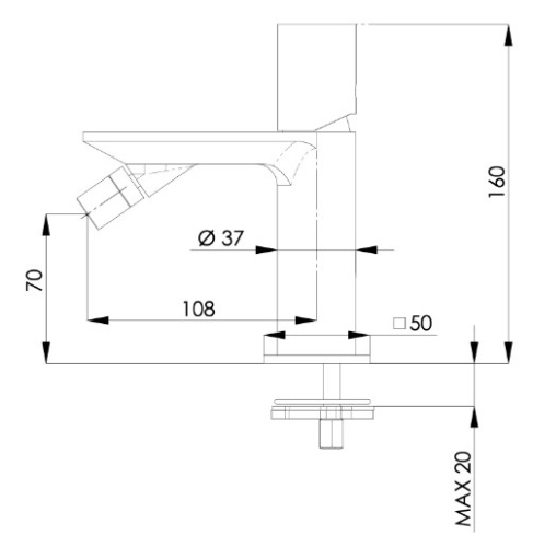 Смеситель для биде Remer Edge EG520NP, никель брашированный