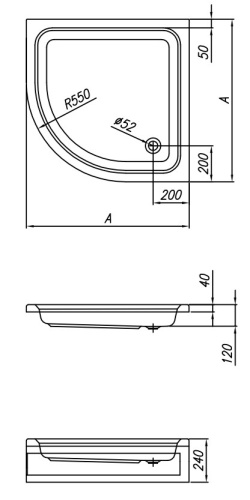 Душевой поддон Kolpa-san Ocean R 90x90 563060