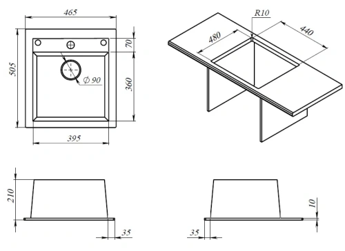 Мойка кухонная Zorg Como 46 песчаный берег