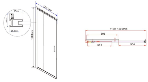 Душевой уголок Vincea Garda VSS-1G1212CLBN