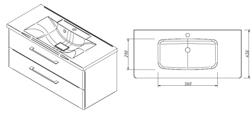 Тумба подвесная Caprigo Accord 100 2221-SF024