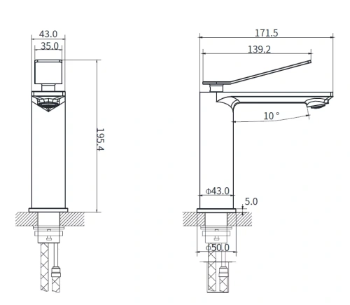Смеситель для раковины Vincea Verse VBF-2VE2MB