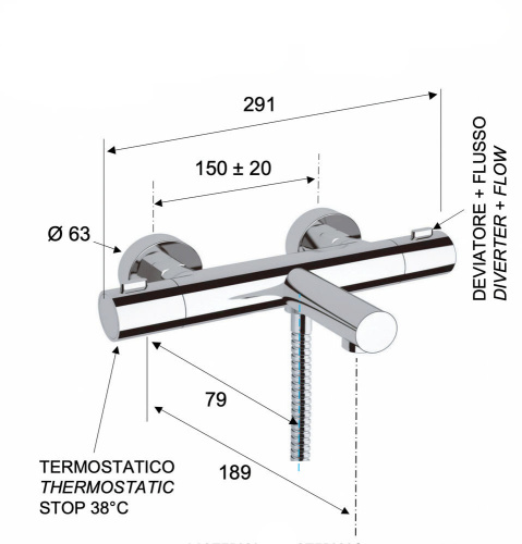 Смеситель для ванны Remer Elegance EQ05
