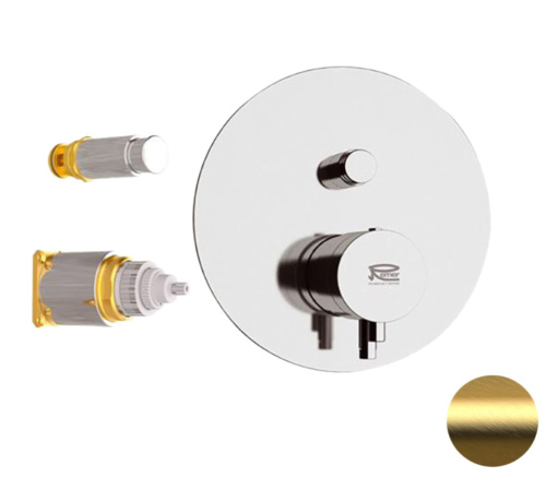 Смеситель для душа Remer Elegance NT09KBBG, золото брашированное