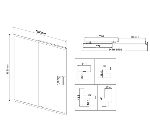 Душевая дверь Vincea City VDS-5CT150CLGM