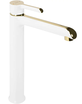 Смеситель для умывальника Rea Melia white gold B2709