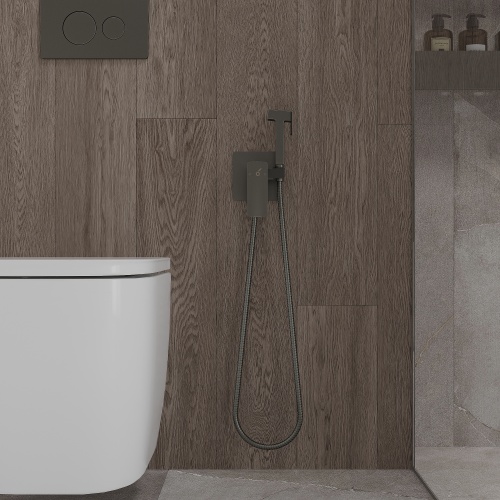 Гигиенический душ со смесителем Oliveeka OL-829003+239003-BGM, матовый оружейный металл