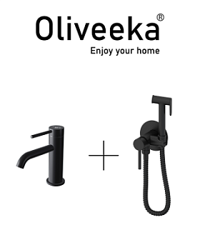 Гигиенический душ со смесителем Oliveeka OL-829902+88139017-MB, черный матовый