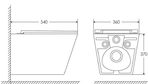 Комплект Oliveeka инсталляция OL-MQ-003 с унитазом OL-6016 и кнопкой OL-R22-BGM