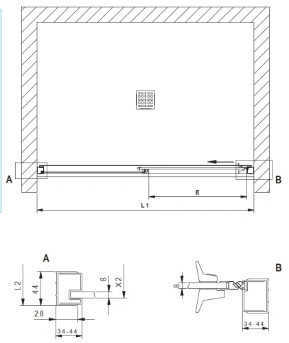 Душевая дверь Kolpa-San Libra N 100-L silver brill transparent 517410